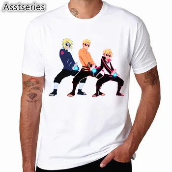 Asian Size Print Naruto T krekls Vīriešiem Print T-Krekli Modes Print T-Krekli ar Īsām Piedurknēm O Kakla Tees HCP4525