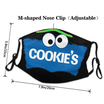 Atkārtoti Mutes, Sejas Maska Cookie Monster Anti-Baktēriju Nepievelk Putekļus Attēlu, Pielāgotu Aizsardzību Segtu Respiratora