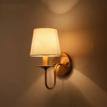Auduma E14 sienas lampas guļamistabas gultas lampa mūsdienu vienkārša Eiropas stila dzīvojamā istaba viesnīcā pētījumu biroja sienas gaismas koridora lampas
