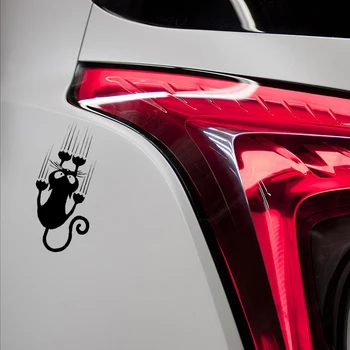 Auto Uzlīmes, Funny Kaķis Modelis PVC Automašīnu Dekorēšana Piederumi Uzlīmes Creative Ūdensizturīgs Sauļošanās Melns/balts,15cm*8cm