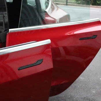 Automašīnu Durvju Rokturi Wrap Uzstādīt Aizsargs Uzlīmes Tesla Model 3, Durvju Rokturi 3D Decal Auto Piederumi 4gab