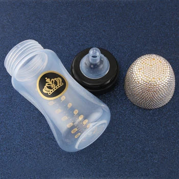 Biberon De Lujo Bling Jaundzimušo Bērnu Piena Pudeles Māsu Pudeli Anti-Aizrīties Dizaina BPA Free 240ml 8oz