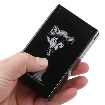 Black Wolf Metāla Cigarešu etvija Kastes Personalizētu Ultra Plānas Automātiskā Cigarešu Tabaka Turētāju Uzglabāšanas Gadījumu Kabatas gadījumā Dāvanas