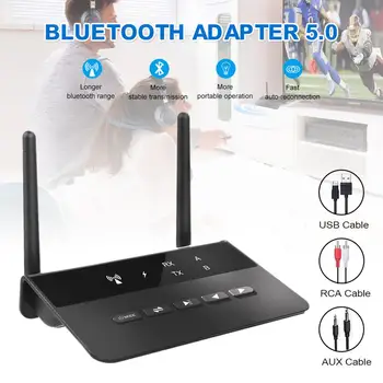Bluetooth 5.0 Raidītājs un Uztvērējs Bezvadu Bluetooth Adapteri aptX Zema Latentuma ar AUX un RCA TV, Auto