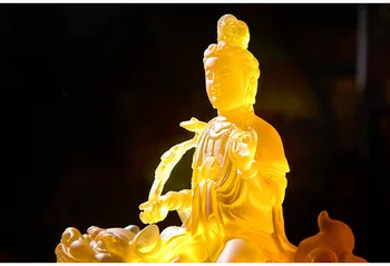 Bodhisatva Manjusri Manjushri sveķu statujas Samantabhadra rotājumi budas statuetes, lai atvairītu ļaunos garus laimīgs miers!