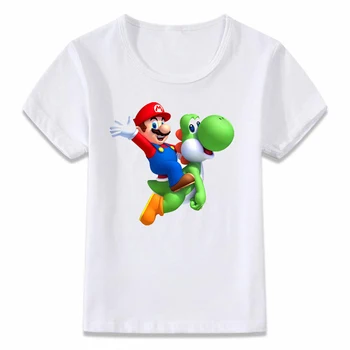 Bērni, Drēbes, T Krekls Mario un Yoshi Gudrs, Funny Bērnu T-krekls Zēniem un Meitenēm Toddler Tee Krekli oal242