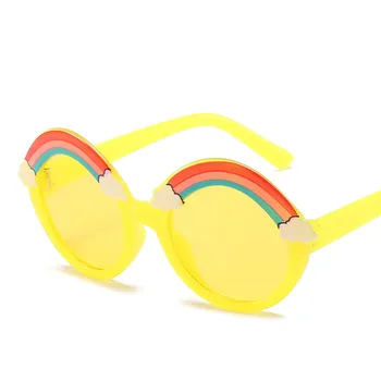 Bērniem Saulesbrilles Kārta Krāsotas Rainbow, Saules Brilles Meitenes Zēni Metāla Bērniem, Brilles, Zēns, Meitene Tendence Stila Iela Shot Saulesbrilles