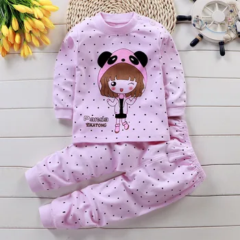 Bērnu Rudens Pidžamas Bērns Ar Garām Piedurknēm Kokvilnas Maisījums Pidžamu Uzvalks Karikatūra Dzīvnieku Apģērbu Komplekts Baby Zēni Meitenes Pijamas Sleepwear