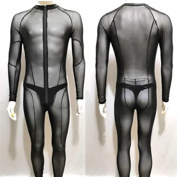 Cilvēka Acs Catsuit Teddy Bodysuit Melns Caurspīdīgs Erotiska Apakšveļa Bodysuits Ķermeņa Valkāt Vienu Gabalu Jumpsuit
