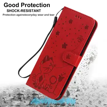 Cool Cat PU Leather Flip Tālrunis Maisiņš Vāks Samsung A51 Gadījumā Mobilephone Gadījumos Galaxy A11 A41 A81 A01 A71 A21 A91 A31 Seifs