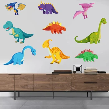 Cute Karikatūra Dinozauru Sērijas Sienas Uzlīmes, viesistaba, Guļamistaba Uzlīmes Bērnu Izglītības Smart Sienas Uzlīmes