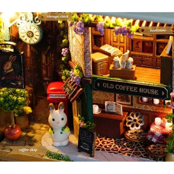 Cutebee DIY Māju Miniatūras ar Mēbelēm LED Mūzikas pārklāju Modelis, Celtniecības Bloki, Rotaļlietas Bērniem, Casa De Boneca