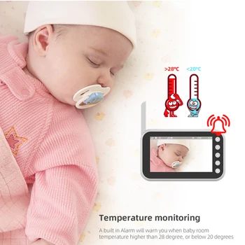 DANMINI Baby Monitors Ar Kameru Raudāt Bērnu ABM200 4.5 LCD HD Displejs Elektroniskā Aukle Radio Video Temperatūras Uzraudzība