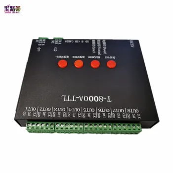 DC5V T-8000A TTL LED Pikseļu Kontrolieris ar SD atmiņas karte, Programma ws2812b/WS2811/WS2813/LPD6803/DMX512 LED Strip Gaismas Lentes