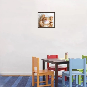 DIY 5D Dimanta Krāsošana Kaķis Dimanta Izšuvumi Dzīvnieku Cross Stitch Kārtu Pilnīgu Mozaīkas Urbt Rhinestones Rokasgrāmata, Dāvanu, Mājas Dekoru