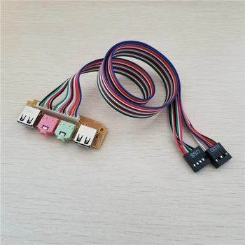 Datoru Šasija Priekšējā Paneļa USB/Audio Savienotājs Kabeļu Dual USB Dupont Adatper USB/Audio Saskarne Datu Paplašināšanu, Strāvas Vads