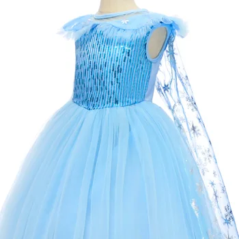 Disney Princese Elza Meitenes, Kleita, Bērnu Kleitas, Meitenes Saģērbt Halloween Kostīms Puse Drēbes, Saldēti 2 Bērnu Apģērbs
