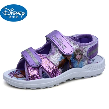 Disney saldēti 2 violeta meiteņu sandales ar neslīdošu ādas kurpes Karikatūra kurpes Eiropā izmērs 25-30