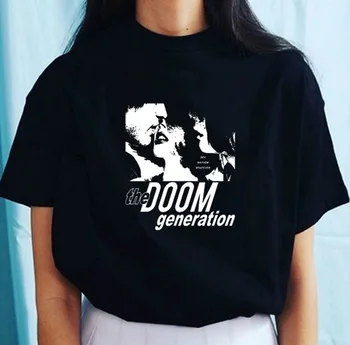 Doom Generation T Krekls Sievietēm Kokvilnas ar Īsām Piedurknēm 80s Harajuku Grunge Grafiskais Tee Topi Modes Gadījuma Lielgabarīta T Krekli