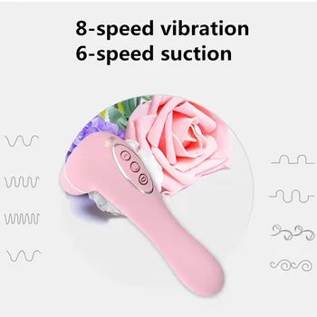 Dzelksnis stimulators apkures 8 ātrumu Vibrators Sievietēm sūcējs klitora orālā seksa mašīna klitora stimulators Vibratori seksa produkti