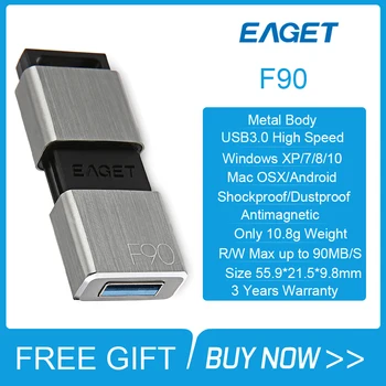 Eaget F90 USB 3.0 U Diska Atmiņas Ierīci 16GB 32GB 64GB, 128GB un 256 gb USB 3.0 High Speed Metāla Pendrive PC Klēpjdatoru tālruni