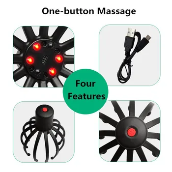Elektriskā Galvas Massager Hands-Free, USB Uzlādējams Galvas Massager Dziļa Relaksācija, Stresa noņemšana un Matu Stimulēšana