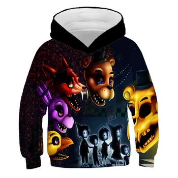 FNAT Drēbes Halloween Šausmu pelēkā vārna Piecas Naktis Freddys sporta Krekls Zēnu un Meiteņu Topi Bērniem, Hoodies Rudens Ziemas Apģērbu