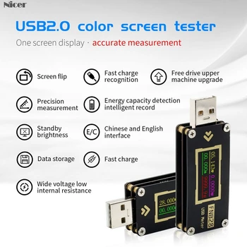 FNB28 Pašreizējo Un Sprieguma Mērītājs USB Testeri QC2.0/QC3.0/FCP/SCP/AFC Ātrās Uzlādes Protokola Izraisīt Jaudas Tests