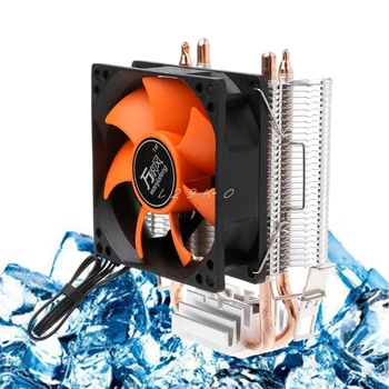 Fan Cooler Dual Heatpipe Alumīnija PC CPU Dzesētājs Dzesēšanas Ventilators Intel 775/1155 754 AMD/AM2