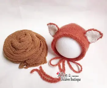 Fox Bērnu Tamborēt Cepuri Jaundzimušo Pārsegs,Dzīvnieku Modelis Baby Klp Photography Prop Jaundzimušo Bērnu Beanie Cepure,#P0564