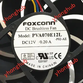Foxconn PVA070E12L P02 DC 12V 0.2 A 4-Vadu 70x70x15mm Serveru Dzesēšanas Ventilators