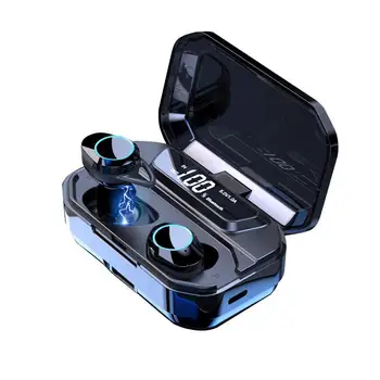 G02 TWS 5.0 Bluetooth 9D Stereo Austiņas Bezvadu Austiņas IPX7 Ūdensizturīgs Austiņas 3300mAh LED Smart Power Bank Tālruņa Turētājs