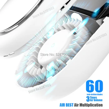 Gaisa Kondicionieris, Kakla Ventilators Leafless Vēsāks Portatīvo Smart Dual Spēkā Dzesēšanas Neckband Ventilators Lādējamu USB Karājas Kakla Vēsāks