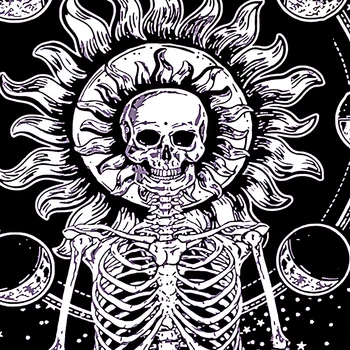 Galvaskausa Skelets Gobelēns Sienas Karājas Ragana Purple Black Hipiju Sienas Gobelēns Segu Astroloģija Sienas Carpes Psychedelic Gobelēns