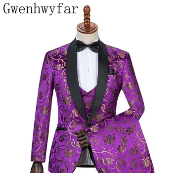 Gwenhwyfar Jaunā Dizaina Purpura Ar Zelta Ziedu Tērpi Royal Modelis Mainīt Krāsu, Kāzu Valkāt Ziemas Apģērbi Tērpi Līgava