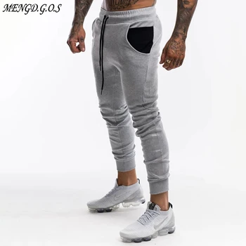 Hip hop gadījuma streetwear vīriešu bikses jogger modes vīriešu ikdienas bikses (dungriņi) cilpu kokvilnas zīmolu vīriešu apģērbi
