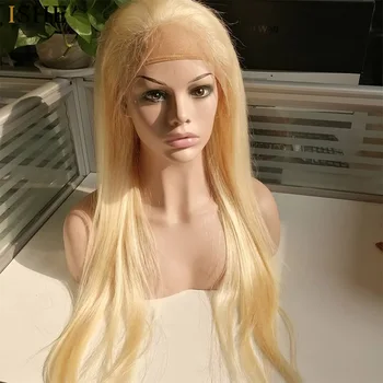 ISHE Mati Taisni 613 Blondīne pilna mežģīnes cilvēka matu parūkas Ne-Remy Matu Brazīlijas Parūka Bērnu Matu Iepriekš Noplūkti Aukla 150% Blīvums