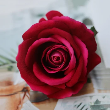 JAROWN Mākslīgā Viltus Ziedu Imitācijas Augstas Kvalitātes Flaneļa Rožu Ziedu Galvas Ziedi Kāzu Rožu Pušķis DIY Mājas Apdare