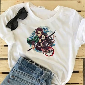 Japāņu Anime Kimetsu Nav Yaiba Dēmons Asmens T Krekls Grafiskais Top Tees T Streetwear Karikatūra T-krekls Sieviešu Apģērbs