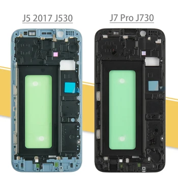 Jaunais Tālrunis Samsung J5 2017 J530 LCD Rāmja Plāksnes Mājokļu Priekšējo Bezel Vidū Rāmja Vāks Galaxy J7 Pro J730 Remonta Daļas