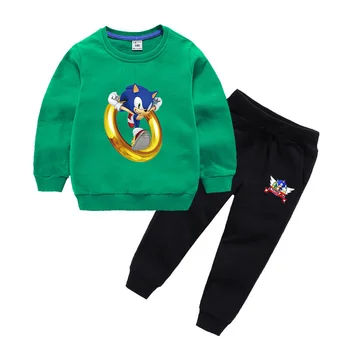 Jaunas bērnu Tracksuit Rudens zēnu Apģērbu Komplekti Bērniem Zēni Meitenes Sonic Ezis Drēbes Bērniem, sporta Krekli Bikses 2gab Kostīmi