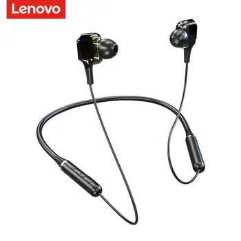 Jaunas oriģinālas Lenovo QE66 V5.0 Bezvadu Neckband Bluetooth Austiņas Četri Skaļruņi, Stereo Magnētisko auss Sporta Austiņas