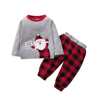 Jaundzimušais zēns, meitene ziemas apģērbu ar garām piedurknēm multiplikācijas filmu tops+pleds bikses bērniem ziemassvētku drēbes, jaungada kostīmi bērniem