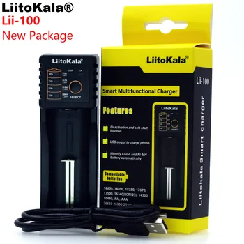 Jaunu Liitokala Lii-100 1.2 V / 3 V / 3,7 V / 4.25 V 18650/26650/18350/16340/18500/AA/AAA akumulatoru Lādētājs lii100 5V 2A ES Plug