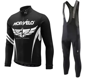 Jaunu Morvelo 2018 Sporta apģērbu ar garām Piedurknēm riteņbraukšana jersey Elpojošs krekli Velosipēdu velosipēds MTB Ciclismo cikla apģērbs Bikses
