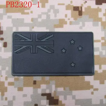 Jaunzēlandes karoga 3D PVC plāksteris Balts Sarkans Pelēks Gaismas