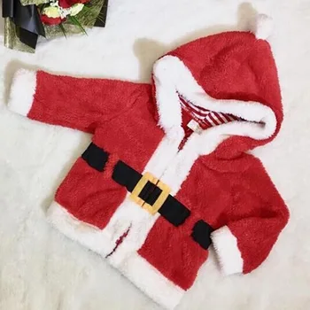Jaunā Gada, Ziemassvētku Jaundzimušais Zīdainis Ziemassvētku Vecīša Elfi Cosplay Kostīmu Siltu Kapuci Rāvējslēdzēju Drēbes Jostu Cute Tērpiem Puse