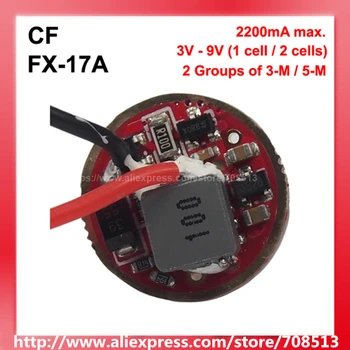 KF FX-17A 17mm 3 V - 9V 2.2 1 šūnu vai 2 baterijas 2 Grupas, no 3 līdz 5 Režīma Draivera plates par Cree XML XP-L XHP50 MT-G2 ( 1 gab.)