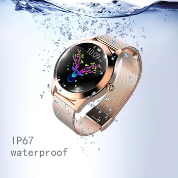 KW10 Sievietes Smart Skatīties Lady Fitness Aproce Smartwatch Pulkstenis IP68 Ūdensnecaurlaidīga Sirds ritma Monitors Android, IOS Sports Tracker