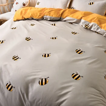 Karikatūra bišu Ziemeļvalstu gultas veļa dvīņu full, queen, king 